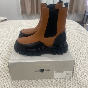 Marc Fisher Tan and Black Ankle Boots